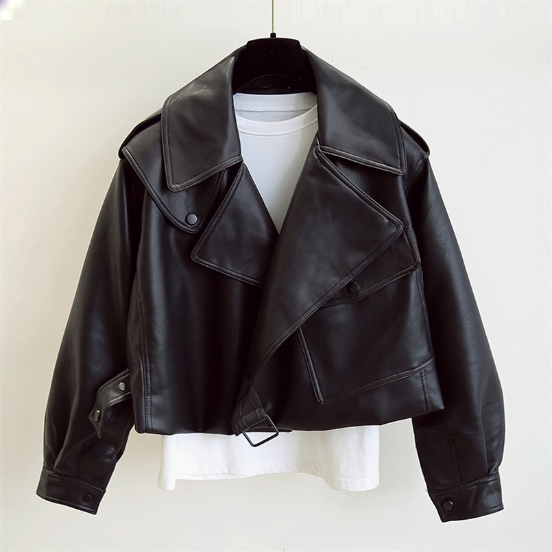 FTLZZ Spring Women Faux Leather Jacket Biker Red White Coat Turndown Collar PU Motorcycle Jackets Loose Streetwear Outerwear 220811
FTLZZ Spring Women Faux Leather Jacket Biker Red White Coat Turndown Collar PU Motorcycle Jackets Loose Streetwear Outerwear 220811