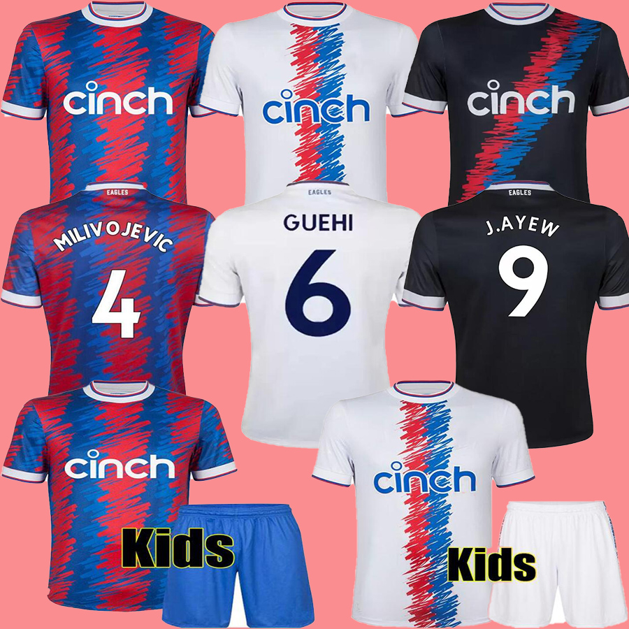 22 23 ZAHA OLISE EZE MILIVOJEVIC Men soccer jersey Palace BENTEKE TOWNSEND MATETA J.AYEW EAGLES GUEHI SAKHO CPFC Home Away Football Shirt 2022 2023 The crystal, 22 23 away patch
