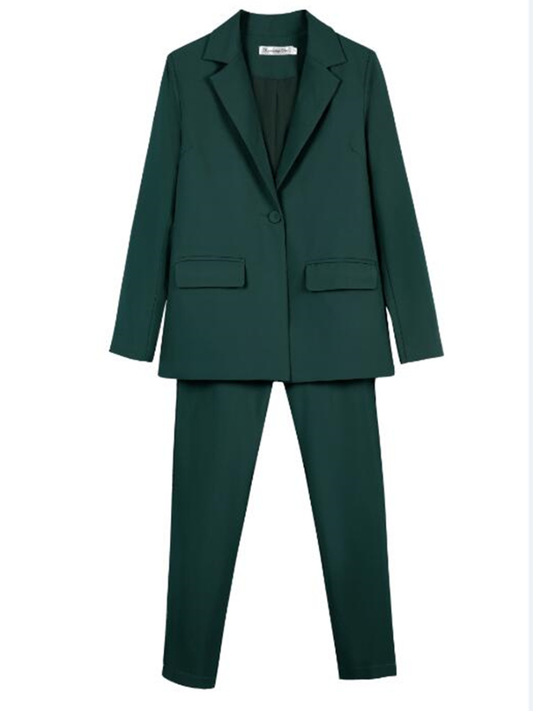 Work Pant Suits OL 2 Piece Set For Women Business Interview Suit Set Uniform Slim Blazer And Pencil Pant Office Lady Suit 220811