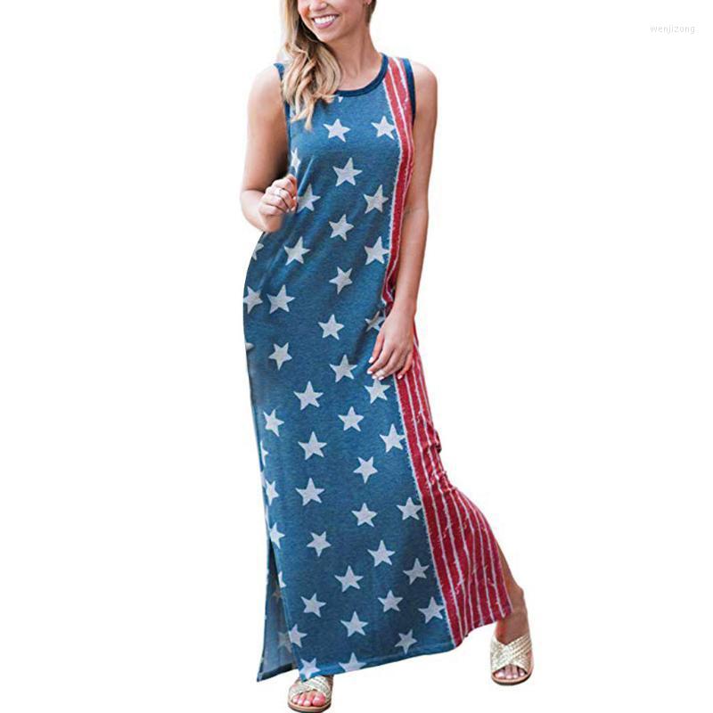 Casual Dresses Sleeveless Dress Tide Sexy Women Flag Print Loose Sundress Round Neck Long Maxi Beach, Red
Casual Dresses Sleeveless Dress Tide Sexy Women Flag Print Loose Sundress Round Neck Long Maxi Beach, Red