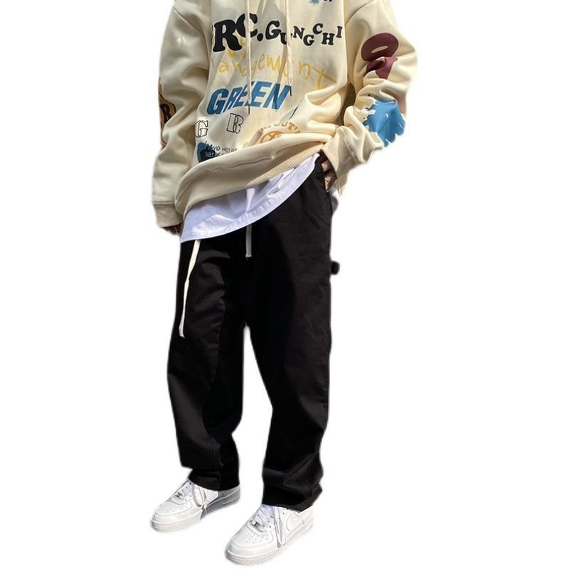 Mens pants loose allmatch overalls autumn and winter ins wideleg trend y2k casual mens trousers 220810
