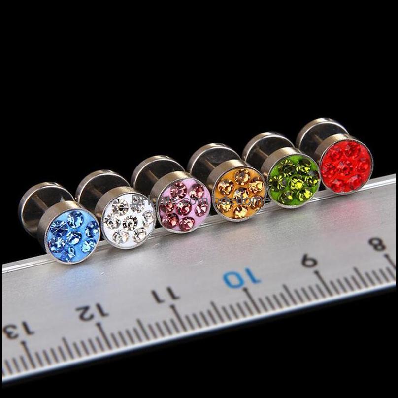 Stud Earrings Jewelry Barbell Punk Ear Studs Stainless Steel Colorf Crystal Screw Cool Fashion New Dro Dhzwu
Stud Earrings Jewelry Barbell Punk Ear Studs Stainless Steel Colorf Crystal Screw Cool Fashion New Dro Dhzwu