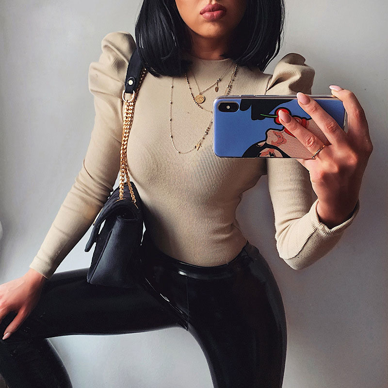 Spring Winter Sexy Bodysuit Casual Bodycon Solid Knitted Black Bodysuits Body For Women Female 220811