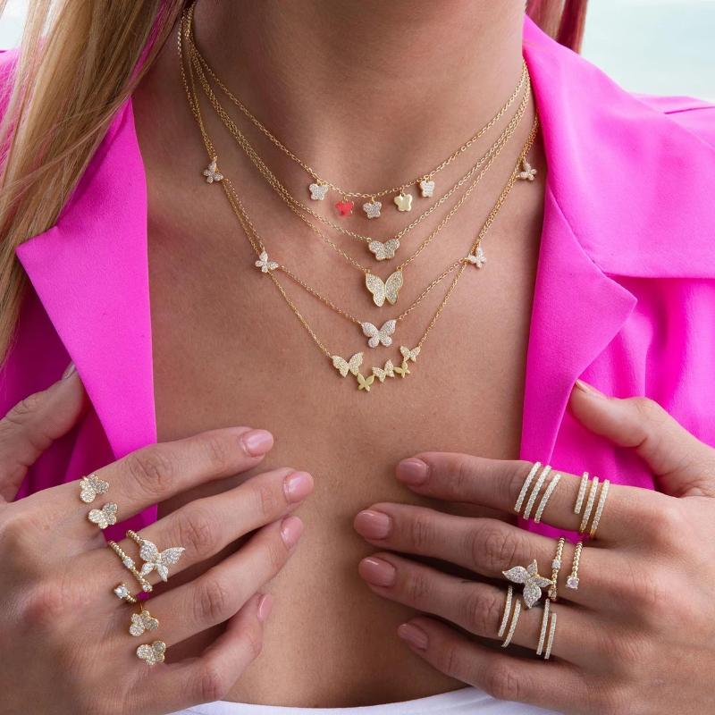 Chains Arrived Fashion Multi-layer Chain Butterfly Pendant Necklace With Clear Cz Paved For Women Gold Silver Color Wedding JewelryChains
Chains Arrived Fashion Multi-layer Chain Butterfly Pendant Necklace With Clear Cz Paved For Women Gold Silver Color Wedding JewelryChains
