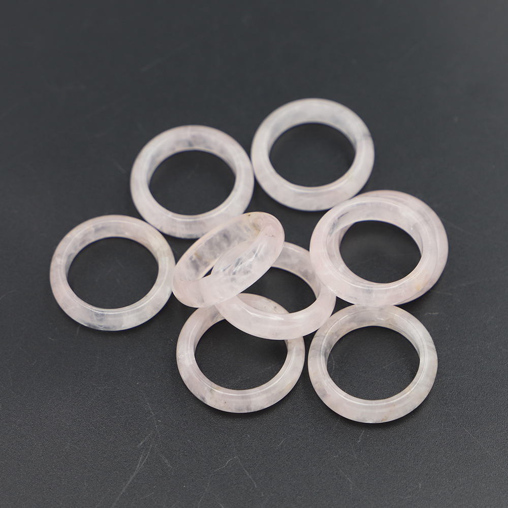 Natural Amethyst Pink Crystal Ring Bulk Lots Mixed Color Thin Smooth Anxiety Relief Unisex Healing Jewelry Gift