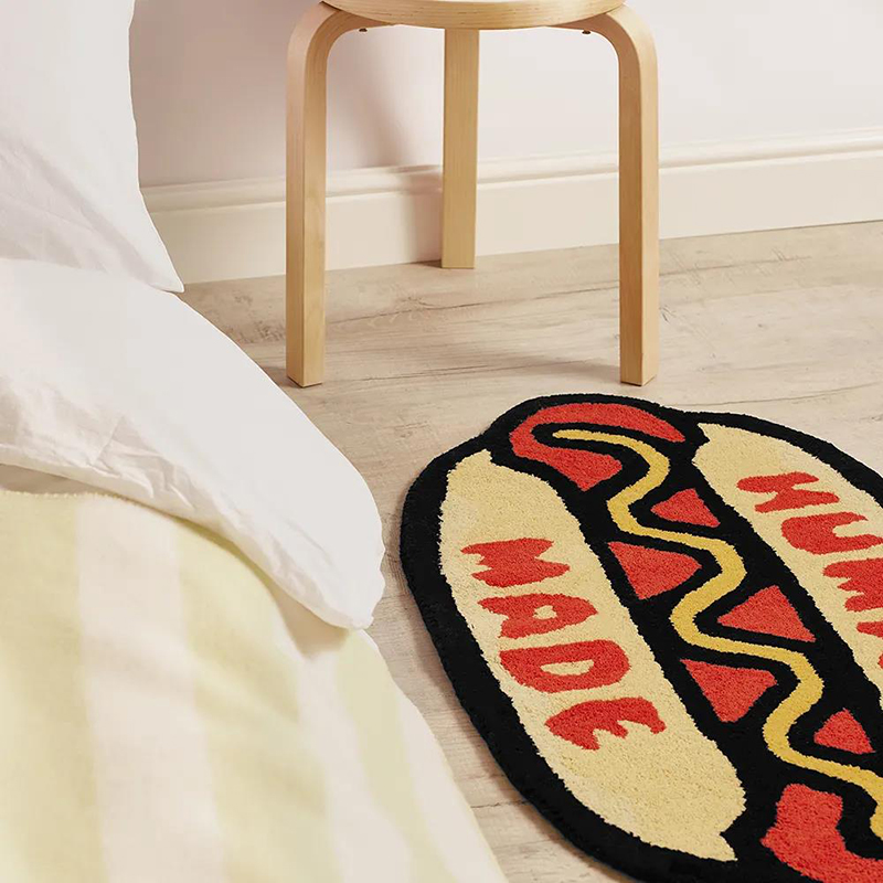 Home Furnishings Art Carpet Human Made Hot Dog Area Rug Hypebeast Collection Parlor Bedroom Playroom Handmade Aesthetics Trending Floor Mat Supplier
