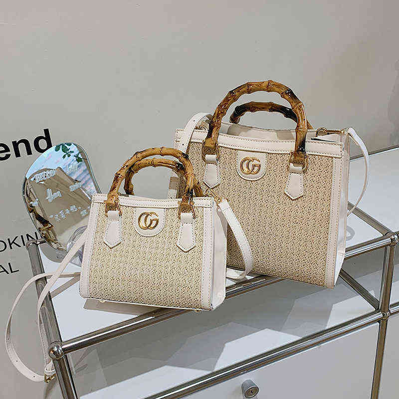 Handbags New single shoulder women's portable rattan woven straw style spring outing tote women, White
Handbags New single shoulder women's portable rattan woven straw style spring outing tote women, White