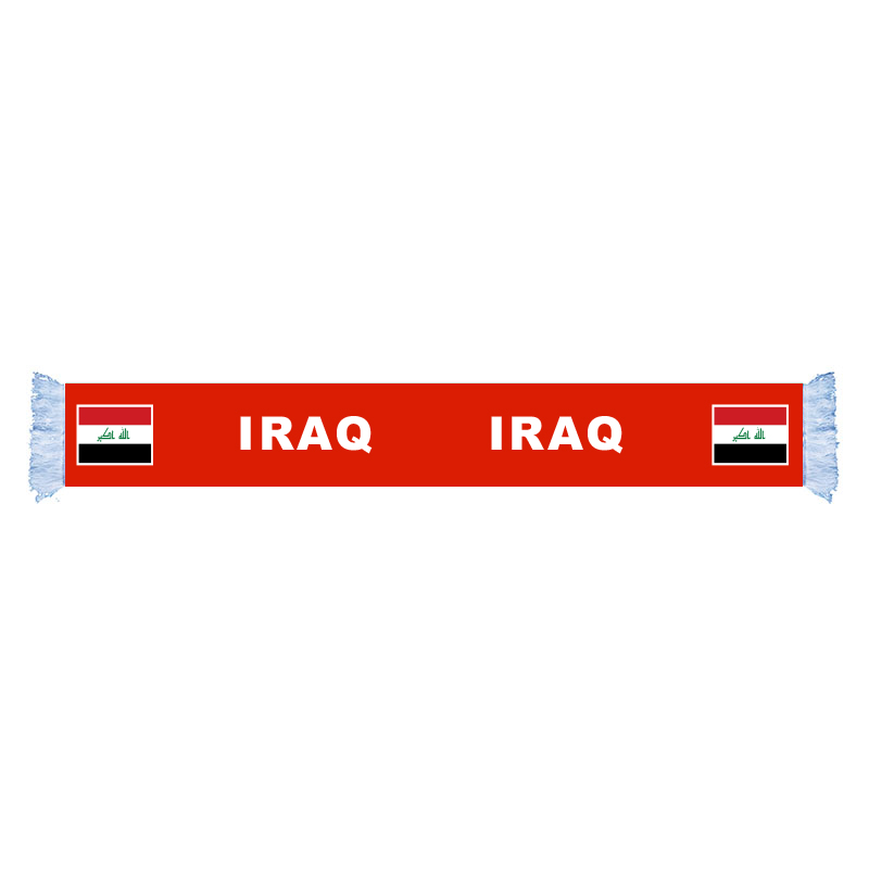 IRAQ Flag Factory Supply Good Price Polyester Satin Scarf Country Nation Football Games Fans Scarf Also Can be Customized
IRAQ Flag Factory Supply Good Price Polyester Satin Scarf Country Nation Football Games Fans Scarf Also Can be Customized