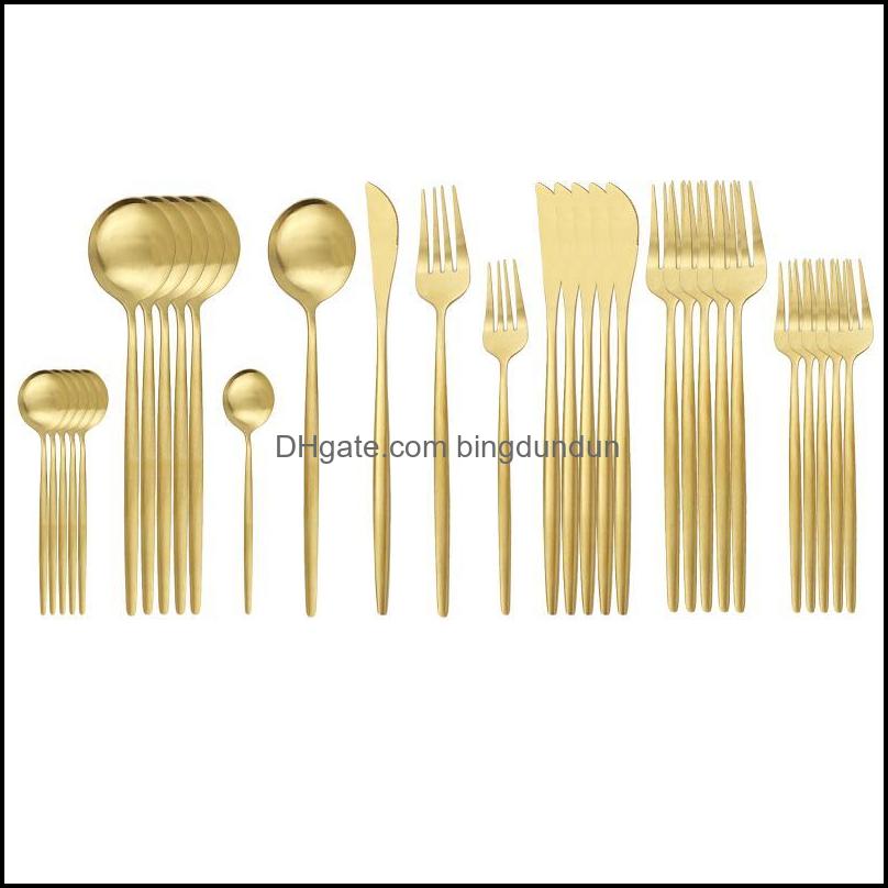 Dinnerware Sets 30Pcs Matte Gold Tableware Set Stainless Steel Kitchen Flatware Knife Spoon Dessert Fork Dinner Cutlery Dr Bingdundun Dhcdv, Customize
Dinnerware Sets 30Pcs Matte Gold Tableware Set Stainless Steel Kitchen Flatware Knife Spoon Dessert Fork Dinner Cutlery Dr Bingdundun Dhcdv, Customize