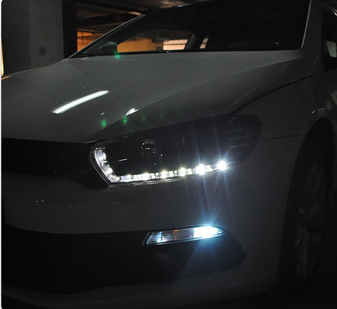 Car Headlights for VW Scirocco 20 09-20 17 LED Headlight DRL High Beam Lens Driving Lights Angel Eye Head Lamp