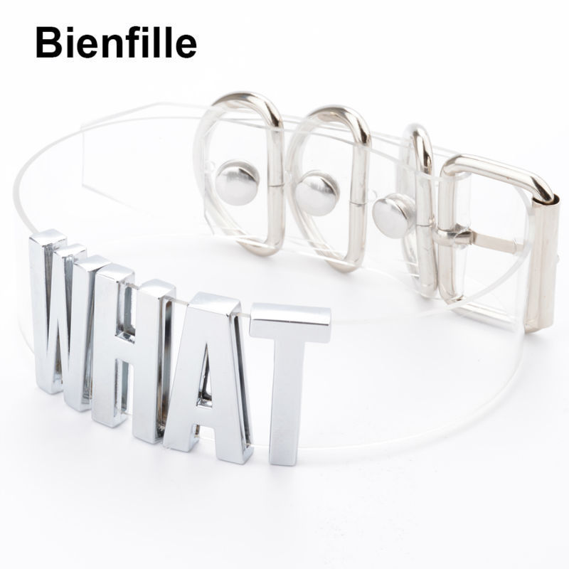 Handmade Women Girl Gold Customized Custom Cosplay WHAT Word Name Collar Choker Kawaii Clear PVC Leather Choker Necklace Men 220818