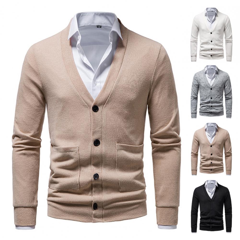 Solid Color Single-breasted Buttons Autumn Sweater Breathable Soft V Neck Long Sleeve Fall Sweater Slim Fit Knit Men Sweater, Black
Solid Color Single-breasted Buttons Autumn Sweater Breathable Soft V Neck Long Sleeve Fall Sweater Slim Fit Knit Men Sweater, Black