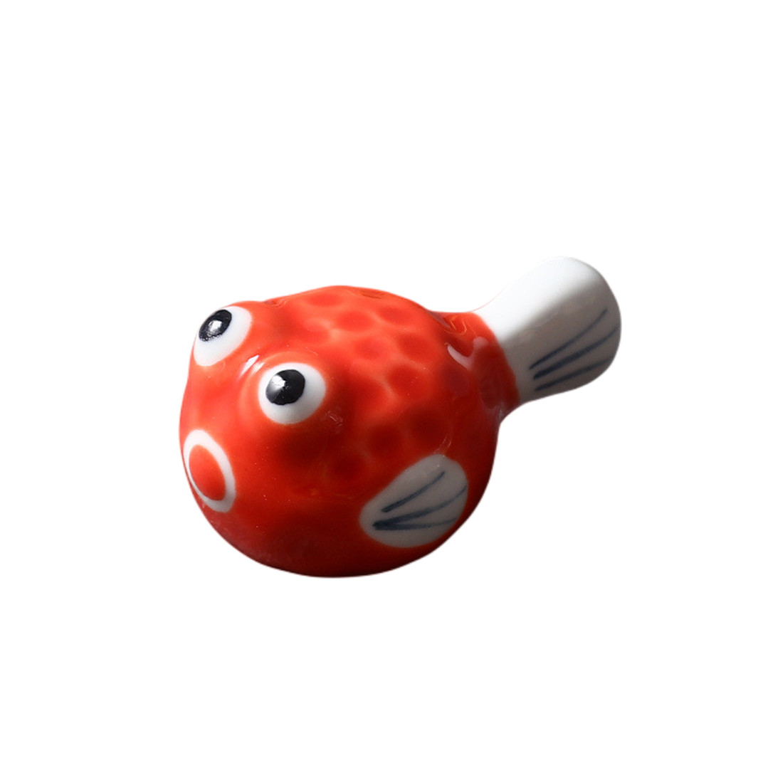 Puffer Fish Chopstick Rest Japanese Ceramic Chopsticks Stand Storage Funny Cartoon Shape Restaurant Supplies 0113I