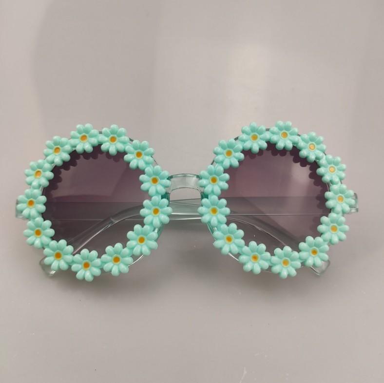 Children's Cute Daisy Flower Sunglasses Round Protection Outdoor 2022 New Fashion Eyewear For Kids Sweat Sun Glasses H260130