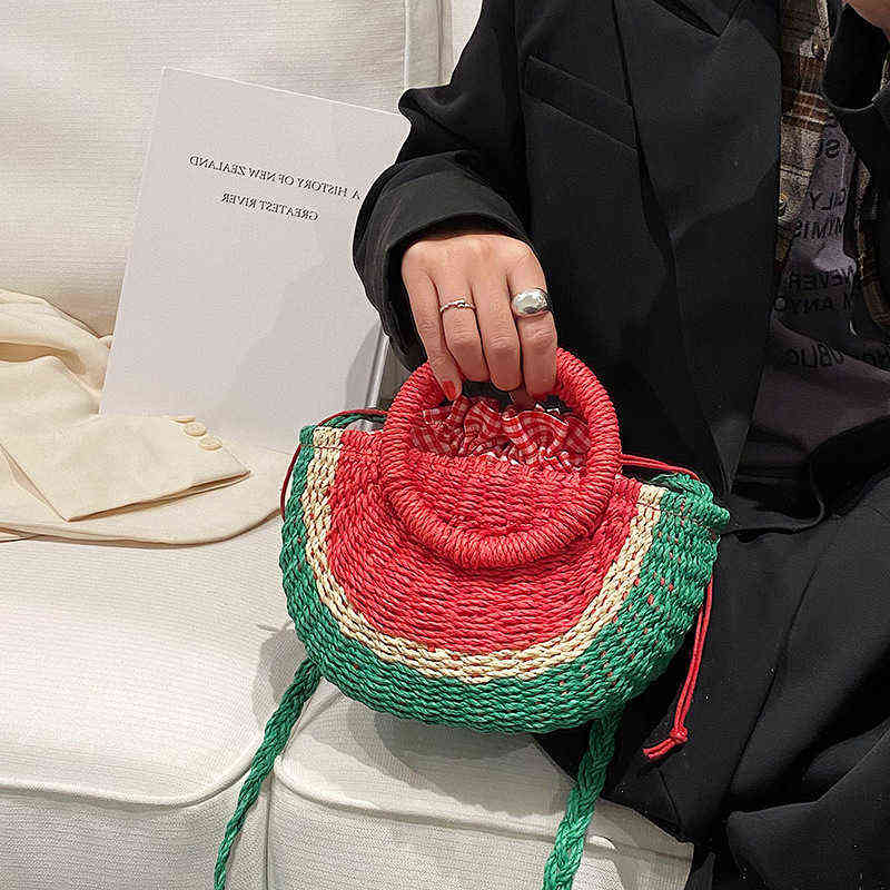 Watermelon straw woven bag women's portable seaside beach holiday lovely semi-circular fruit hand vegetable basket Purses, 391
Watermelon straw woven bag women's portable seaside beach holiday lovely semi-circular fruit hand vegetable basket Purses, 391