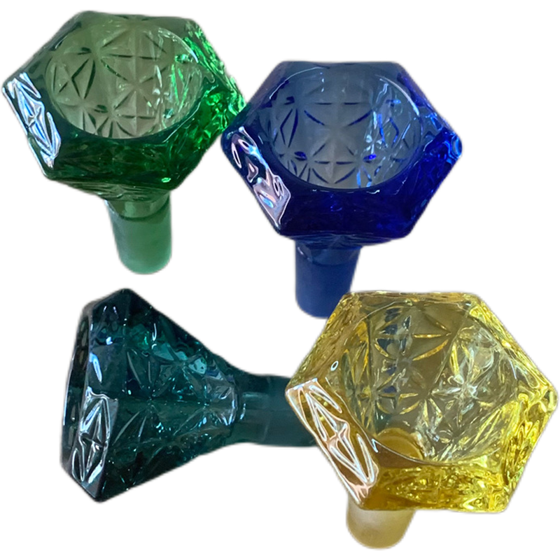 Glass Manufacturer 14.4mm big Funnel diamond bowls bong 14mm male glass smoke tobacco bowl for Hookah water pipe bongs