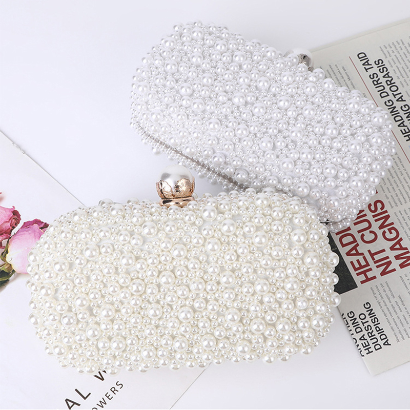 White Pearl Wedding Clutch Bag Party Purse and Handbag Women's Evening Luxury Design Chain Shoulder ZD1833 220818