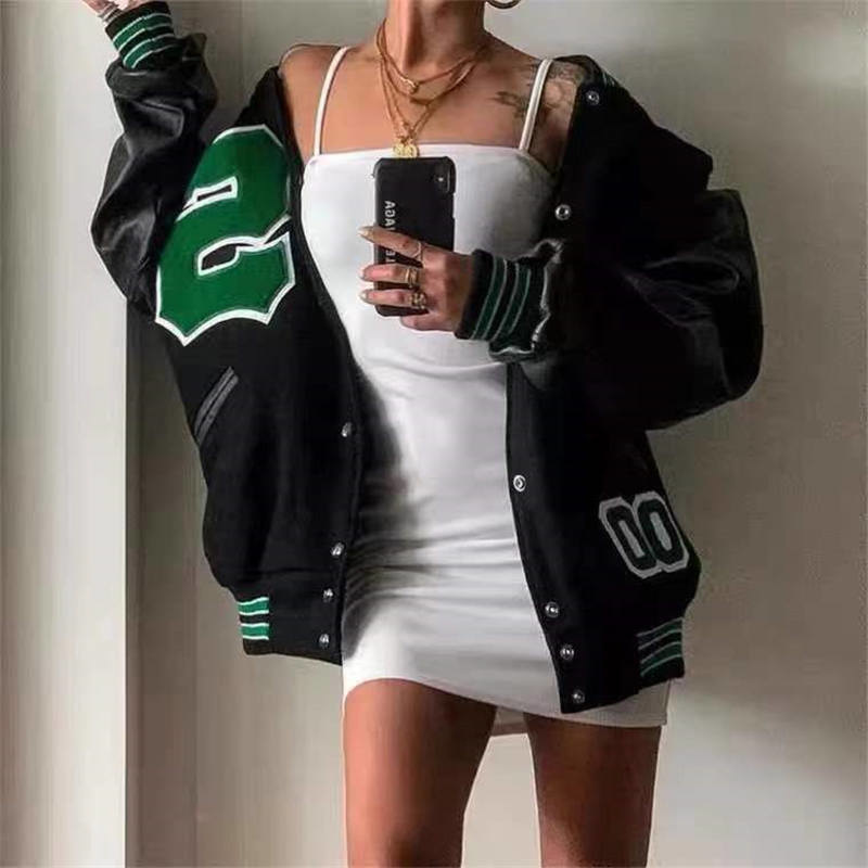 Women s Coat Spring Letters Towel Embroidered Bomber Jacket Women Street Hip hop Pilot Baseball Uniform Casual 220818