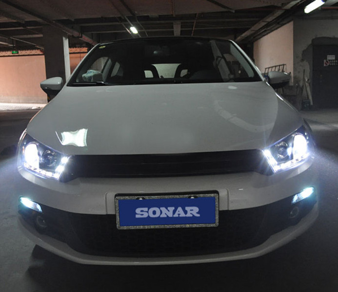 Car Headlights for VW Scirocco 20 09-20 17 LED Headlight DRL High Beam Lens Driving Lights Angel Eye Head Lamp