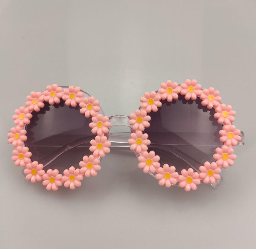 Children's Cute Daisy Flower Sunglasses Round Protection Outdoor 2022 New Fashion Eyewear For Kids Sweat Sun Glasses H260130