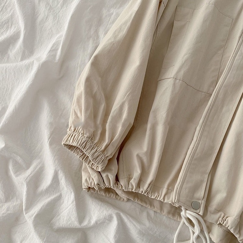 Women Basic Jackets Turn Down Collar Zipper Harajuku Elastic BF Chic Ulzzang Loose Korean Style Cool Streetwear Casual Outerwear 220818