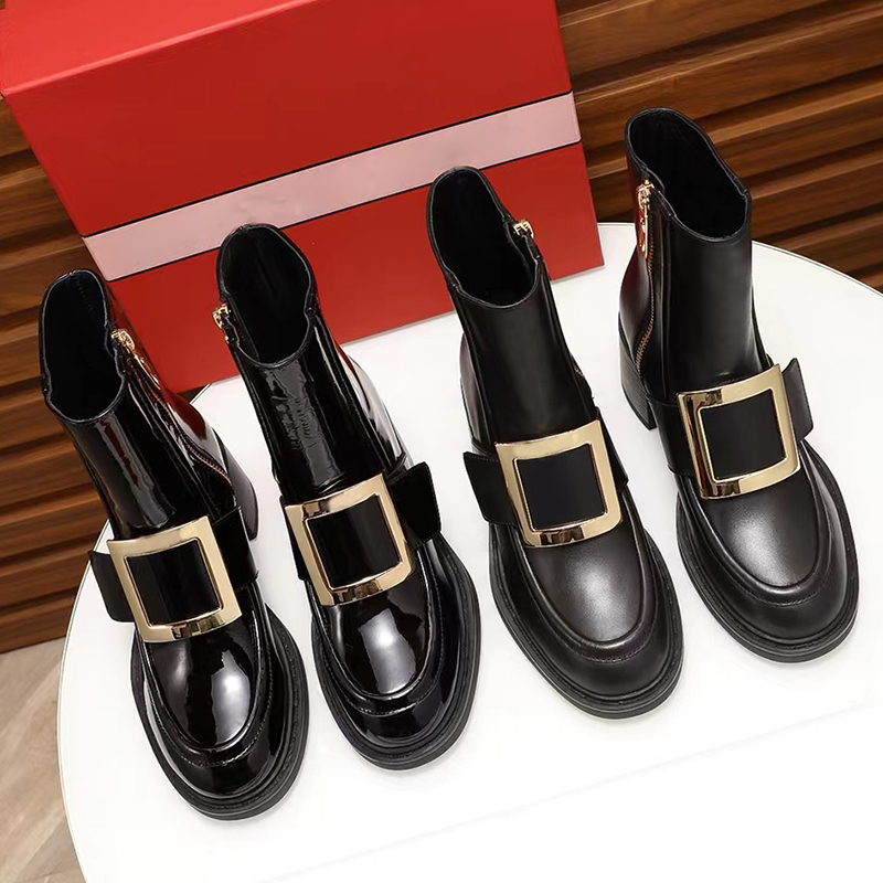Luxury designer fashion women's wear Martin boots leather high-end top quality side zipper cover square buckle black women's outdoor rider short boots, Shoelace + matte leather
Luxury designer fashion women's wear Martin boots leather high-end top quality side zipper cover square buckle black women's outdoor rider short boots, Shoelace + matte leather
