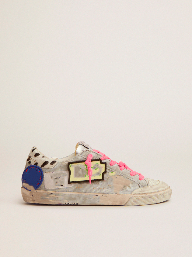 Sole Heel Dirty Shoes Designer Luxurious Italian Vintage Handmade Super-Star Penstar Denim Sneakers with Animal Print Pony Leather Heel Tag, High quality laces
Sole Heel Dirty Shoes Designer Luxurious Italian Vintage Handmade Super-Star Penstar Denim Sneakers with Animal Print Pony Leather Heel Tag, High quality laces