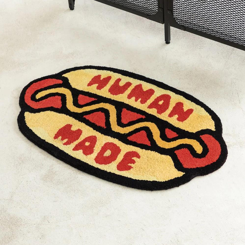 Home Furnishings Art Carpet Human Made Hot Dog Area Rug Hypebeast Collection Parlor Bedroom Playroom Handmade Aesthetics Trending Floor Mat Supplier