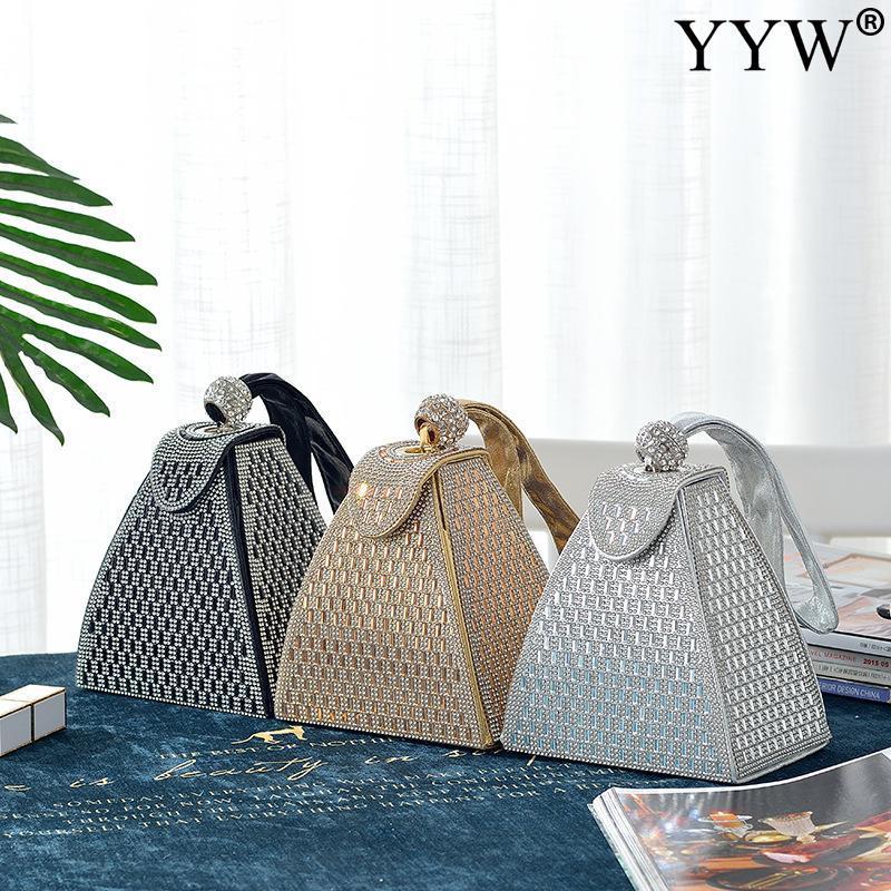 Pyramid ShapeSmall Clutch With Gold s Evening Bags Bridal Clutches Formal Party Dress Purse 220818