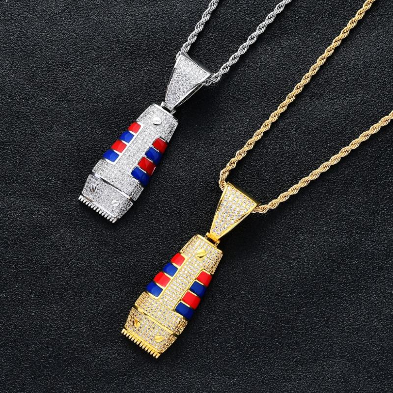 Pendant Necklaces Hip Hop Full CZ Zircon Paved Bling Iced Out Hair Clipper Barber Pendants Necklace For Men Rapper Jewelry Gold ColorPendant
Pendant Necklaces Hip Hop Full CZ Zircon Paved Bling Iced Out Hair Clipper Barber Pendants Necklace For Men Rapper Jewelry Gold ColorPendant