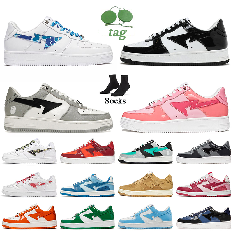 Bapestas Shoes 2022 Women Mens Bapesta Baped Sk8 Sta Running Trainers ABC Color Camo Combo Top Leather Suede Patent Black White Grey Pink Designer Platform Sneakers, C11 color camo combo pink 36-45
Bapestas Shoes 2022 Women Mens Bapesta Baped Sk8 Sta Running Trainers ABC Color Camo Combo Top Leather Suede Patent Black White Grey Pink Designer Platform Sneakers, C11 color camo combo pink 36-45