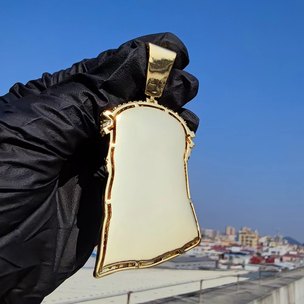 Hip Hop Jesus Face Pendants Necklace 18K Real Gold Plated Men Women Lover Religious Jewelry