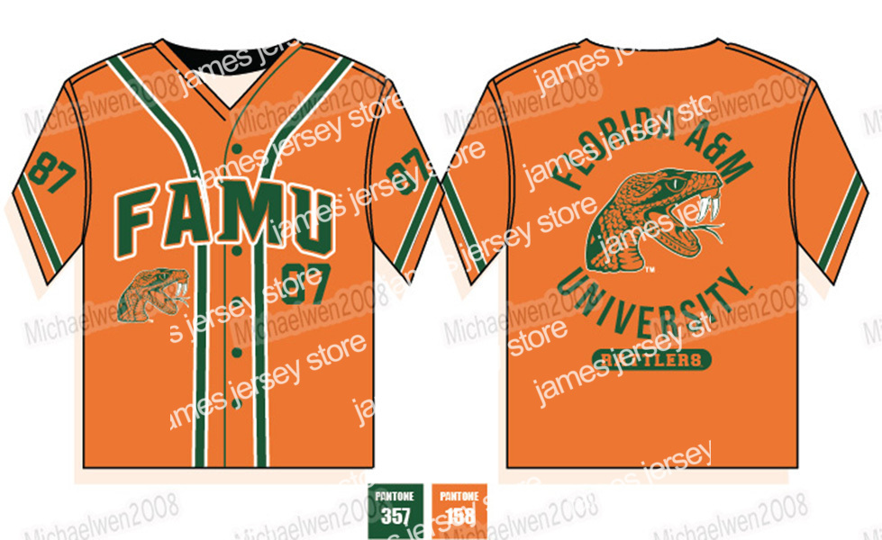 2022 FAMU Florida A M University Baseball Jersey Rattlers Jerseys Men Women Youth Baseball Jerseys Any Name And Number Double Stitc