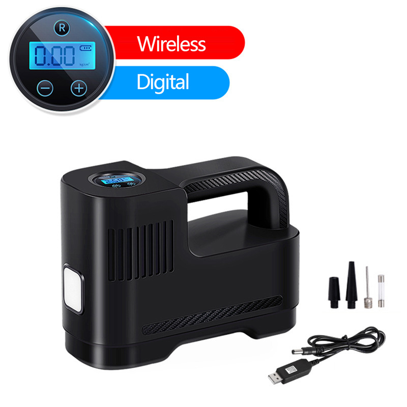 Car Electrical Air Pump 12V 120W Portable Wireless Tire Inflatable Inflator with Light Digital Display Air Compressor for Auto Motorcycle