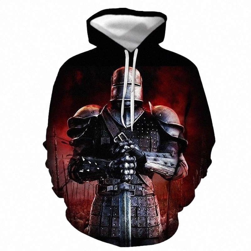 men's Hoodies & Sweatshirts Knights Templar Armor 3D Printed Harajuku Fashion Sweatshirt Women Men Casual Pullover Hoodie Drop Clothing e03g