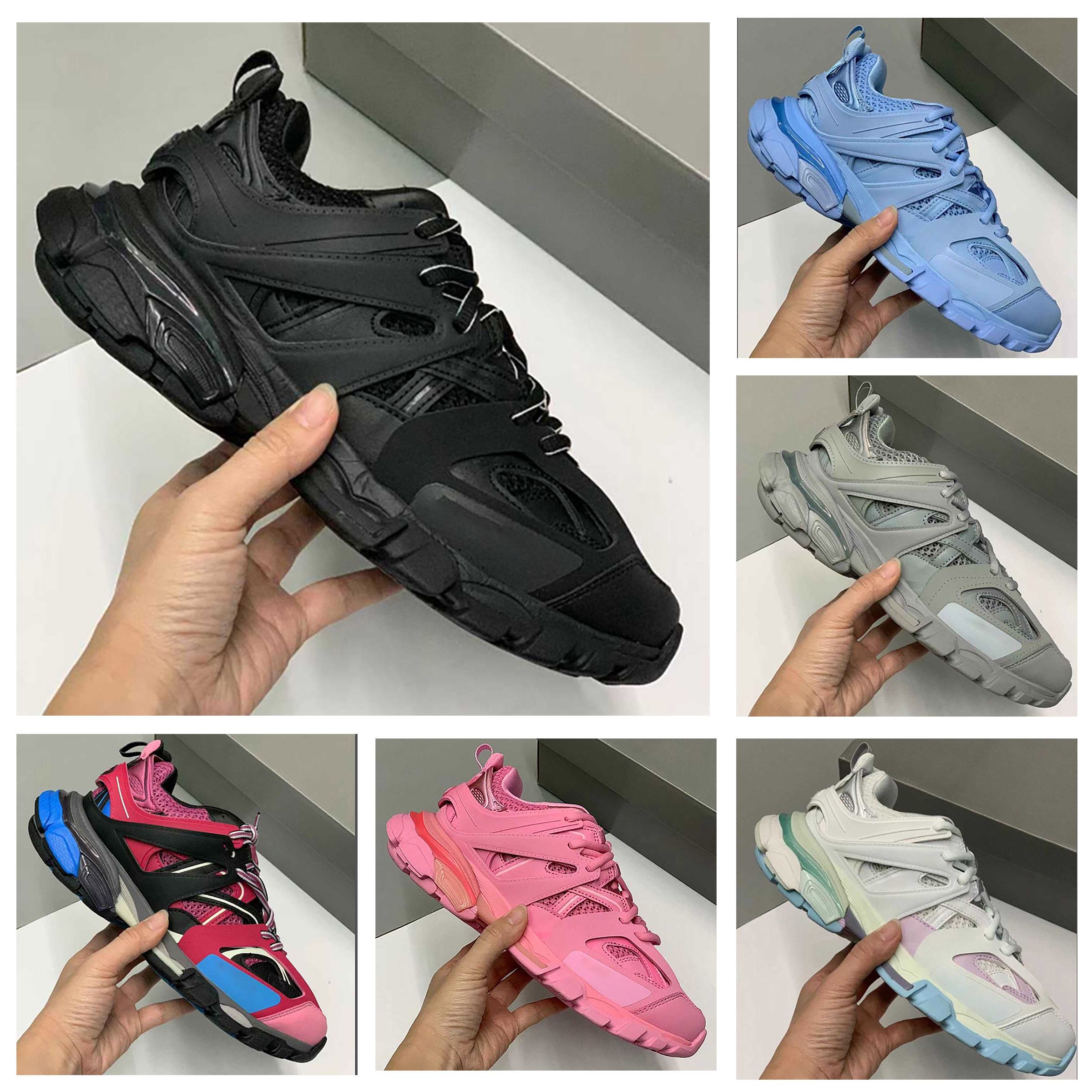 Designer Men Women Casual sport Shoes track 3.0 paris Triple S sneakers clear soles double foam and mesh pink blcak white, Silver
Designer Men Women Casual sport Shoes track 3.0 paris Triple S sneakers clear soles double foam and mesh pink blcak white, Silver