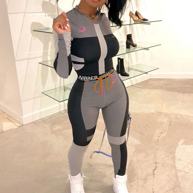 Sexy Tracksuits Women Two Piece Set Outfits Sports Fitness High Waist Leggings Winter Spring Matching Sets Sweatsuit 220818