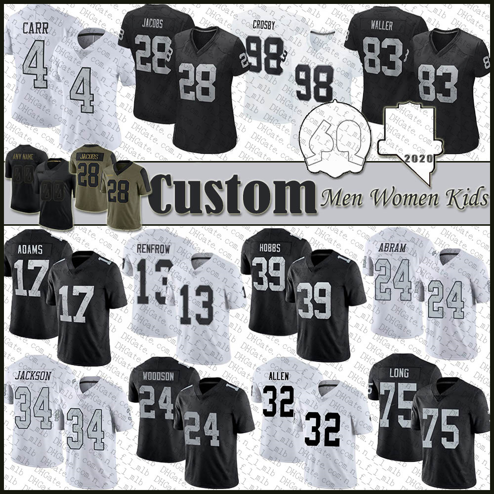 17 Davante Adams 98 Maxx Crosby 83 Darren Waller Custom Football Jersey 4 Derek Carr Josh Jacobs Hunter Renfrow Johnathan Abram Cliff Branch Chandler Jones Nate Hobbs, Shown
17 Davante Adams 98 Maxx Crosby 83 Darren Waller Custom Football Jersey 4 Derek Carr Josh Jacobs Hunter Renfrow Johnathan Abram Cliff Branch Chandler Jones Nate Hobbs, Shown