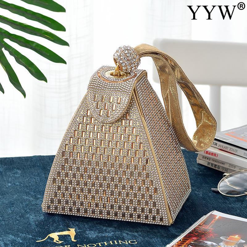 Pyramid ShapeSmall Clutch With Gold s Evening Bags Bridal Clutches Formal Party Dress Purse 220818