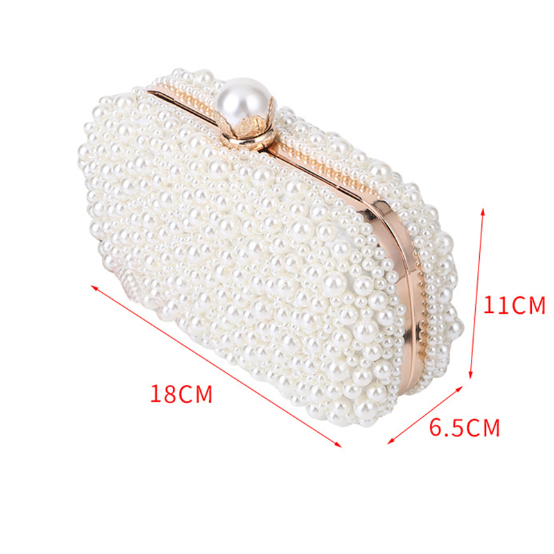 White Pearl Wedding Clutch Bag Party Purse and Handbag Women's Evening Luxury Design Chain Shoulder ZD1833 220818