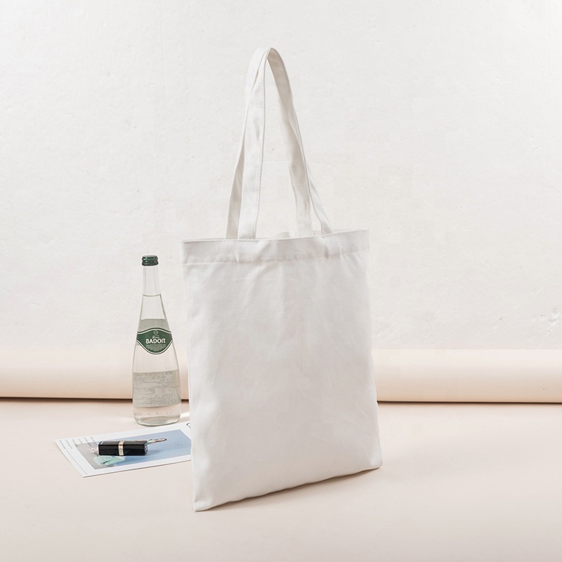 Sublimation Canvas Tote Bags Blank Cotton Totes with Handle Reusable Washable Grocery Shopping Plain Bags for Women Half Bleached Color