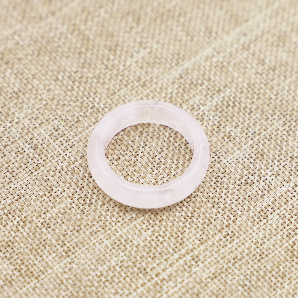 Natural Amethyst Pink Crystal Ring Bulk Lots Mixed Color Thin Smooth Anxiety Relief Unisex Healing Jewelry Gift