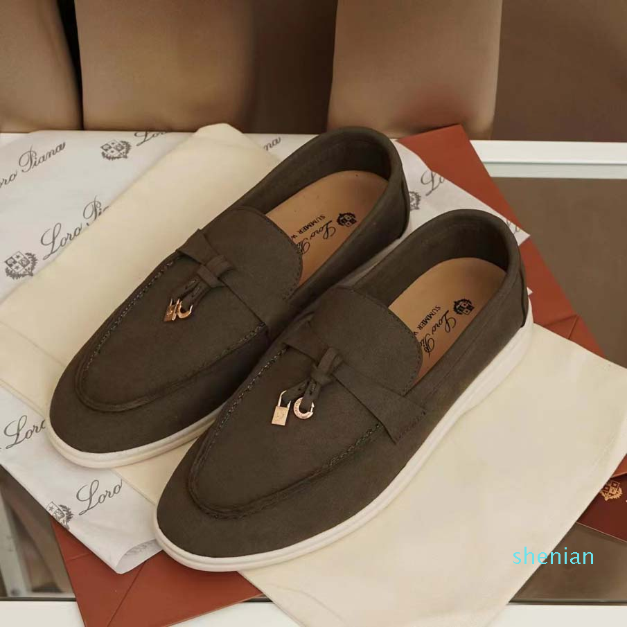 2022-Autumn Large English style lazy designer shoes single shoe metal buckle flat one foot loafers women's small size versatile