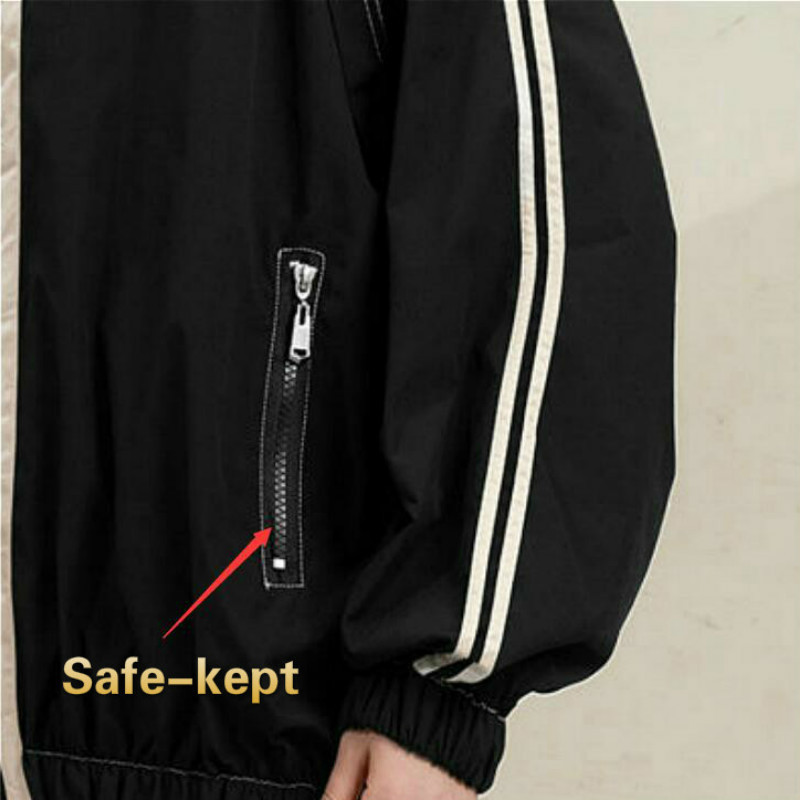 Jackets Women Striped All-match Females BF Harajuku Stand Collar Zipper-pocket Leisure Streetwear Wind-proof Outwears 220818