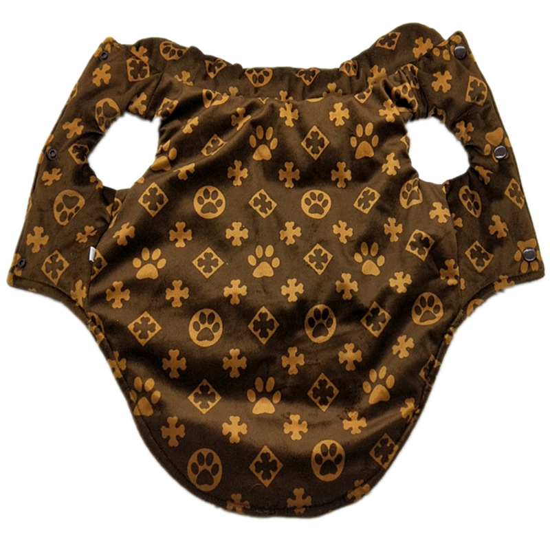 Designer Clothes Windproof Cold Weather Printed Lettering Pet Jackets Puppy Coats Reversible Sweaters Winter Vest for Small Medium Dogs Brown S Free s