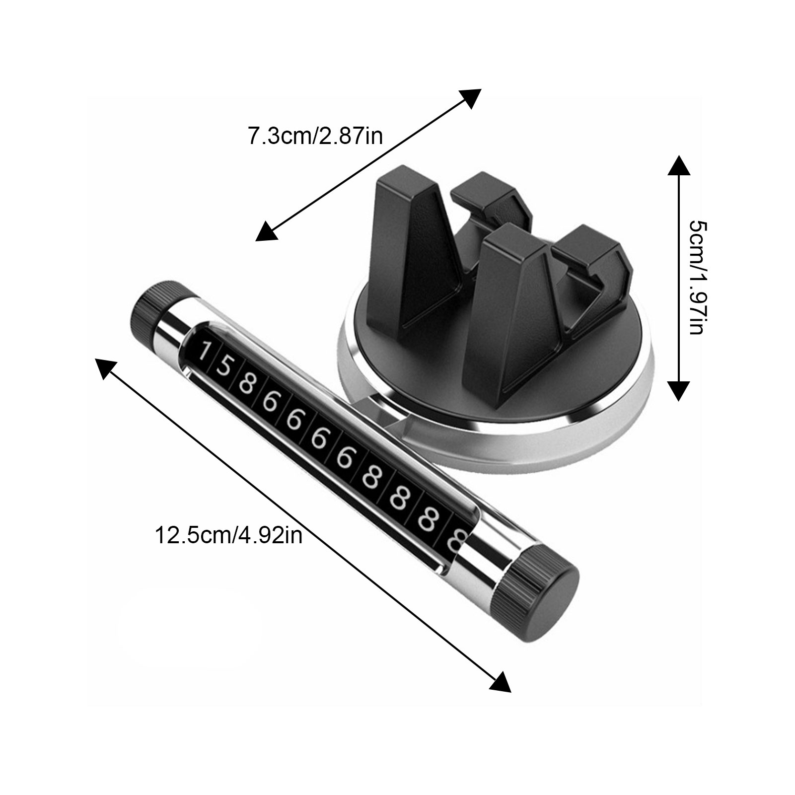 Car Phone Number Temporary Parking Card Plate With Rotatable Phone Holder Design Telephone Number Universal Auto Silicone Accessories