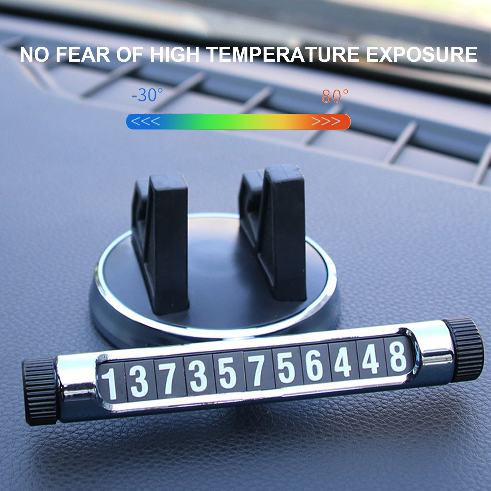 Car Phone Number Temporary Parking Card Plate With Rotatable Phone Holder Design Telephone Number Universal Auto Silicone Accessories