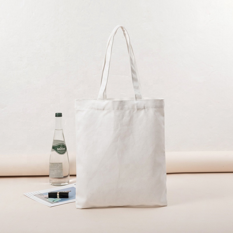 Sublimation Canvas Tote Bags Blank Cotton Totes with Handle Reusable Washable Grocery Shopping Plain Bags for Women Half Bleached Color