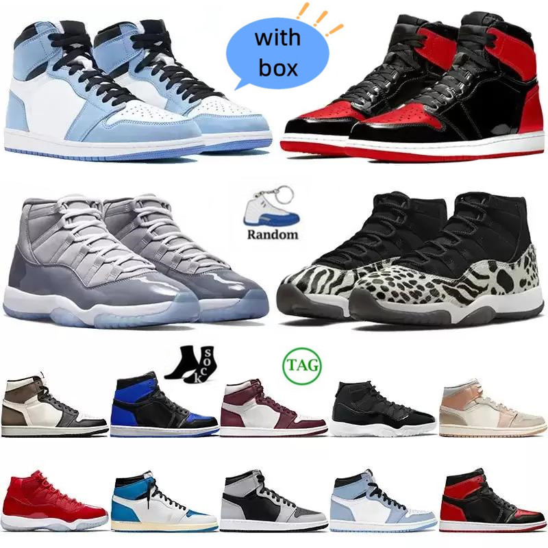 Men 1s Basketball Shoes Bred Patent Trainers 1 Cool Grey Sports Sneakers Rebellionaire Women University Blue Mocha Chicago Red Royal Toe high with box, 11
Men 1s Basketball Shoes Bred Patent Trainers 1 Cool Grey Sports Sneakers Rebellionaire Women University Blue Mocha Chicago Red Royal Toe high with box, 11