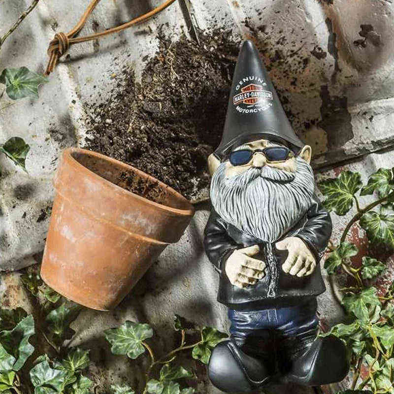 15cm Drunk Biker Garden Gnomes Locomotive Dwarf Goblin Dwarf Resin Garden Decoration Courtyard Home Crafts Garage Kits T220815 - view 5